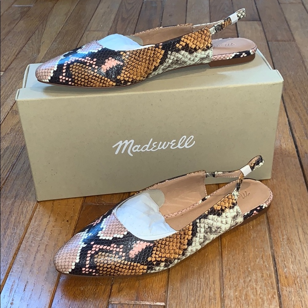 Madewell Margot Flats Snake Embossed Leather